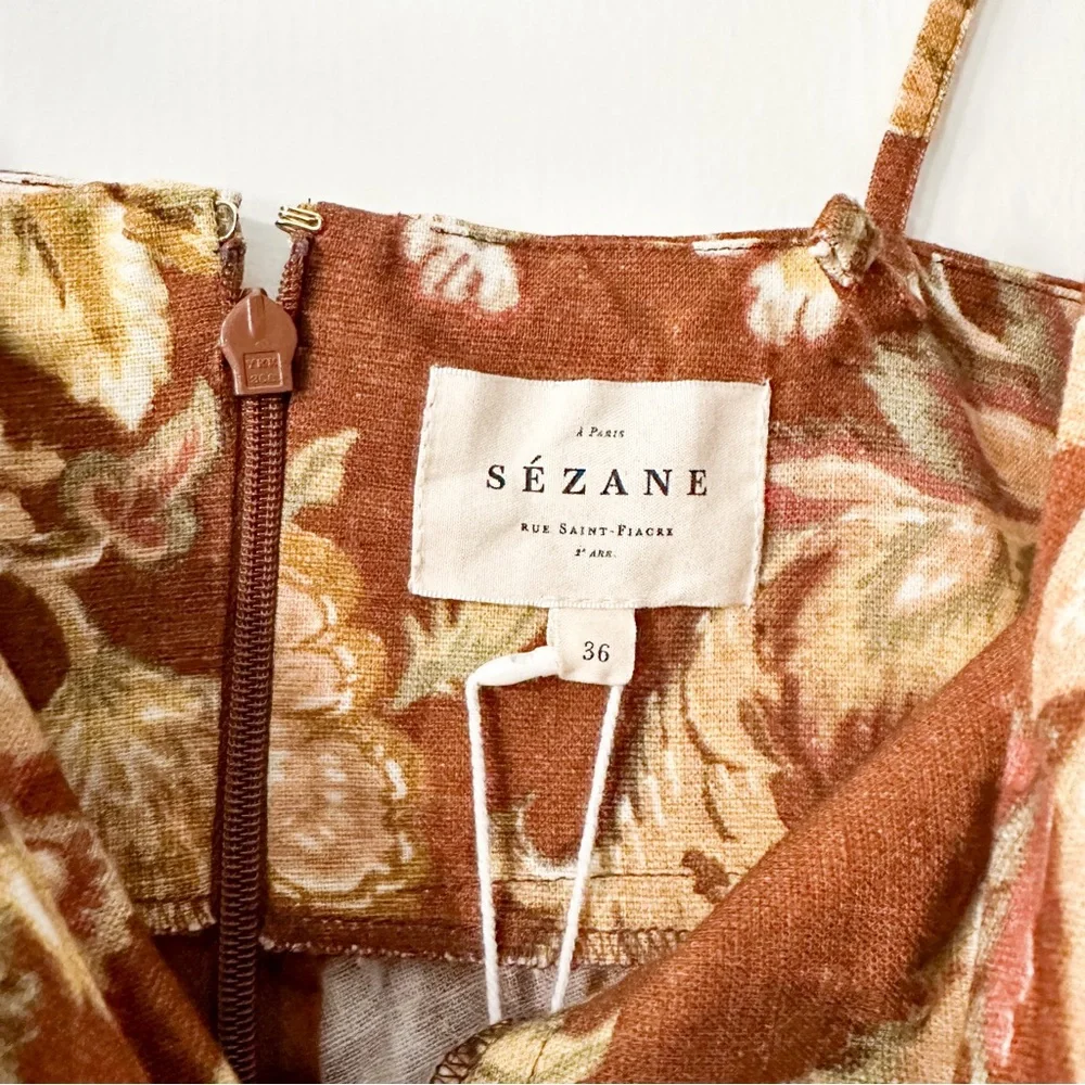 Sezane Chiaretta Dress Adana Maxi Floral Size 36 38 US 4 6 NWT - Picture 5 of 13